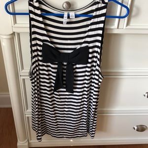 Black and white striped tank